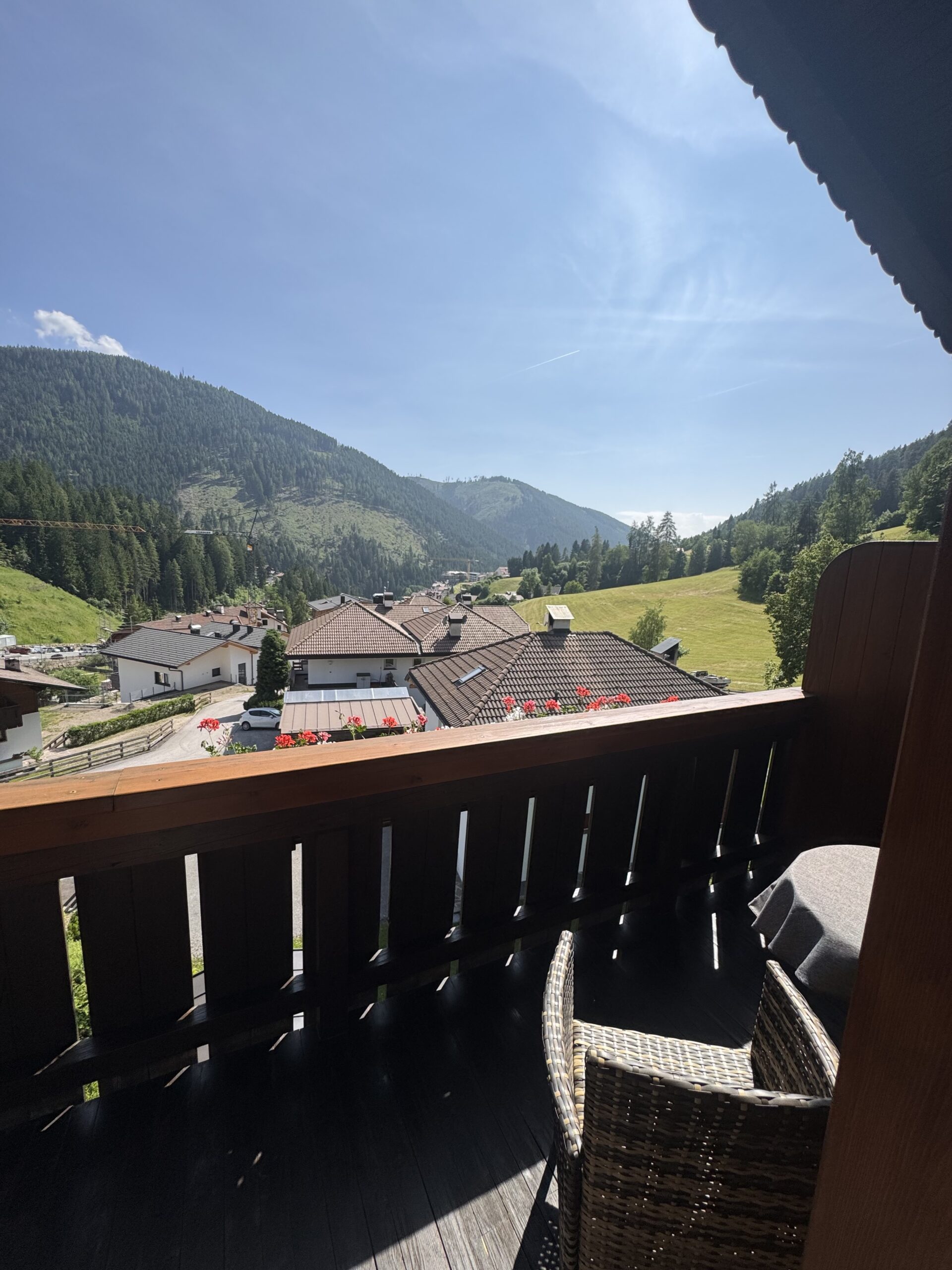 窓から見える山の景色