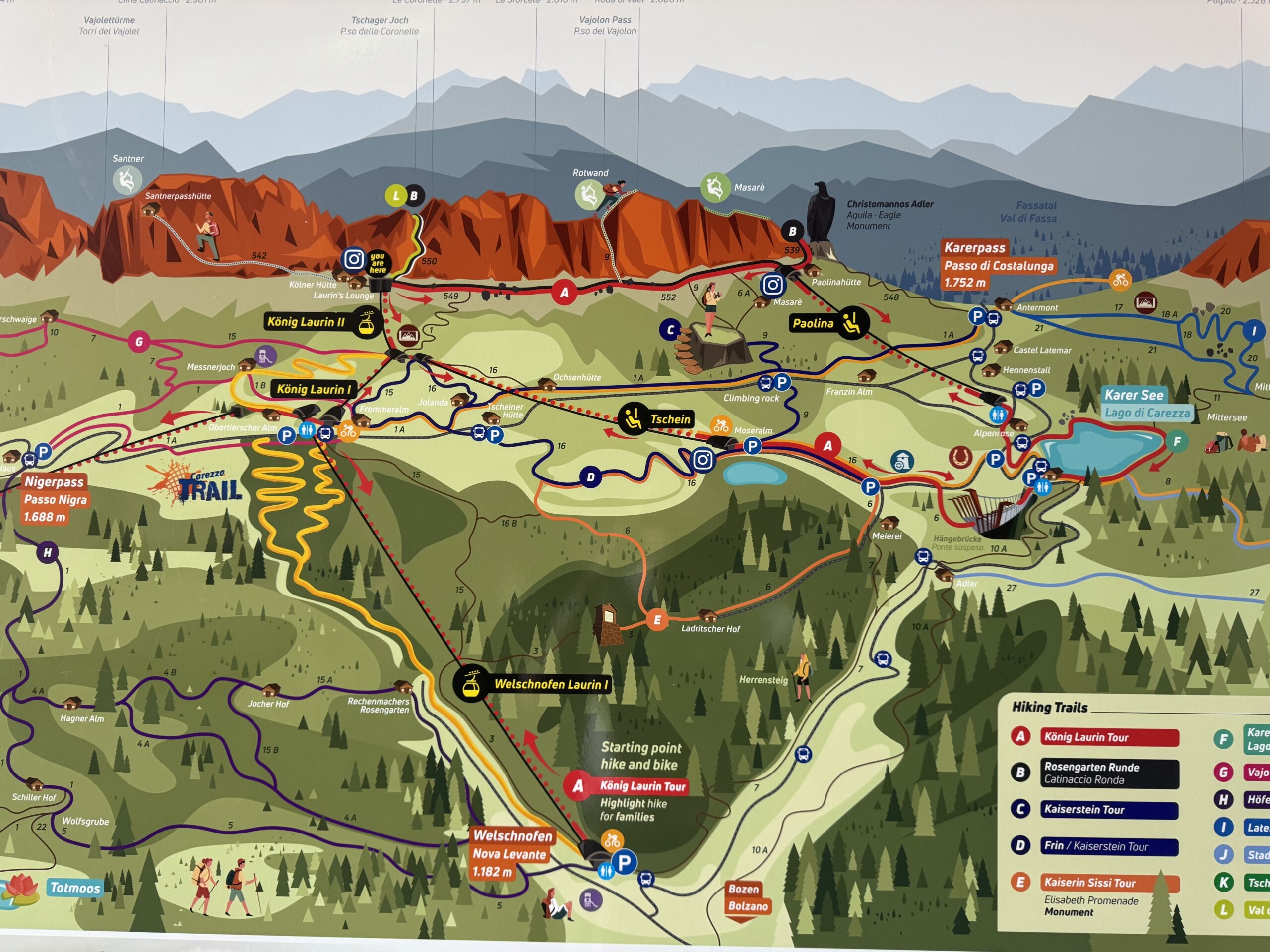 ハイキングコースのマップ