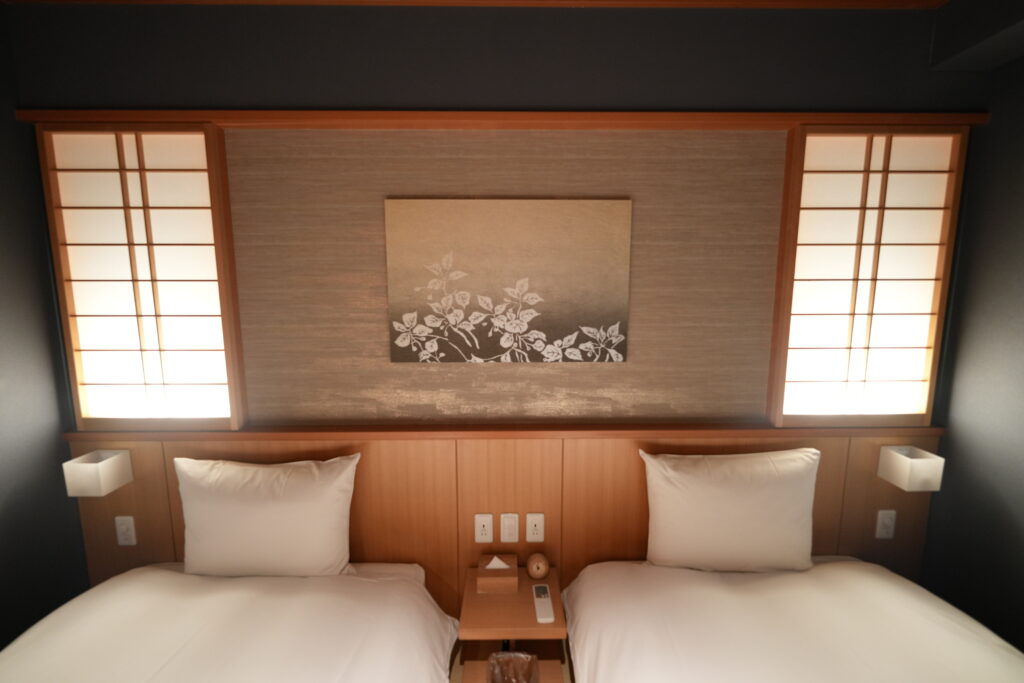 翠雲の客室ツインベッドルーム