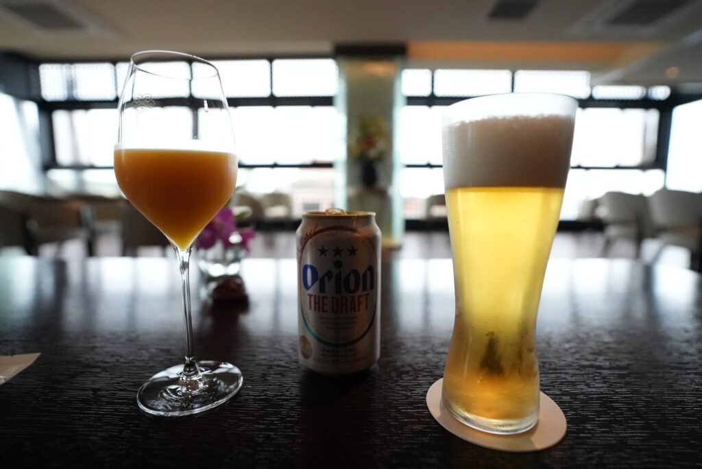 ラウンジでのウェルカムドリンク