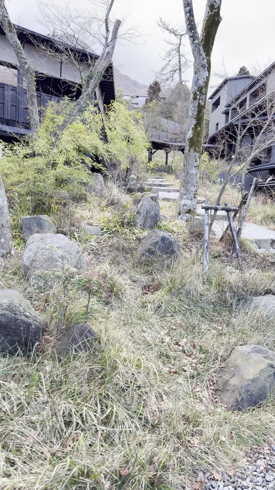 ふふ箱根の外観と庭園